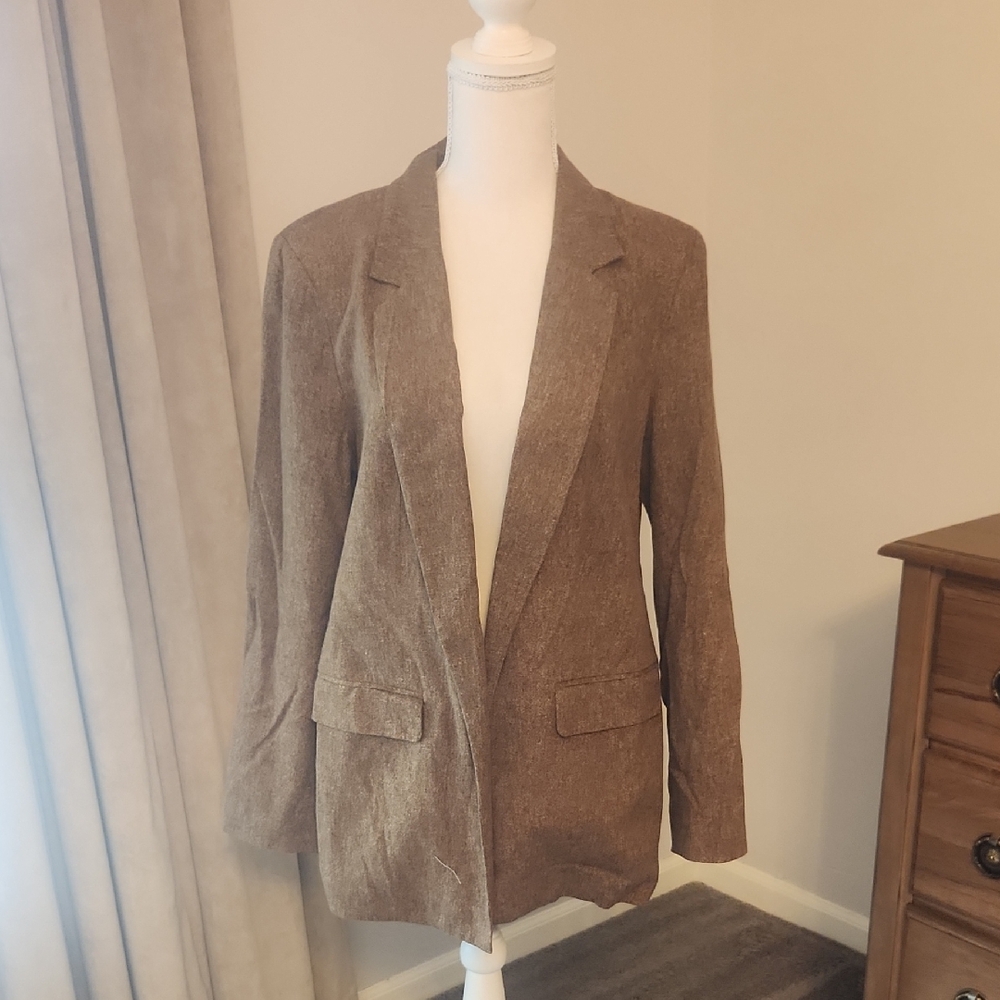 BCBGeneration Brown Open-Front Blazer - image 1